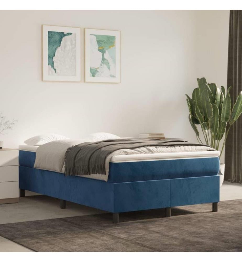 Boxspringbett Dunkelblau 120x200 cm Samt