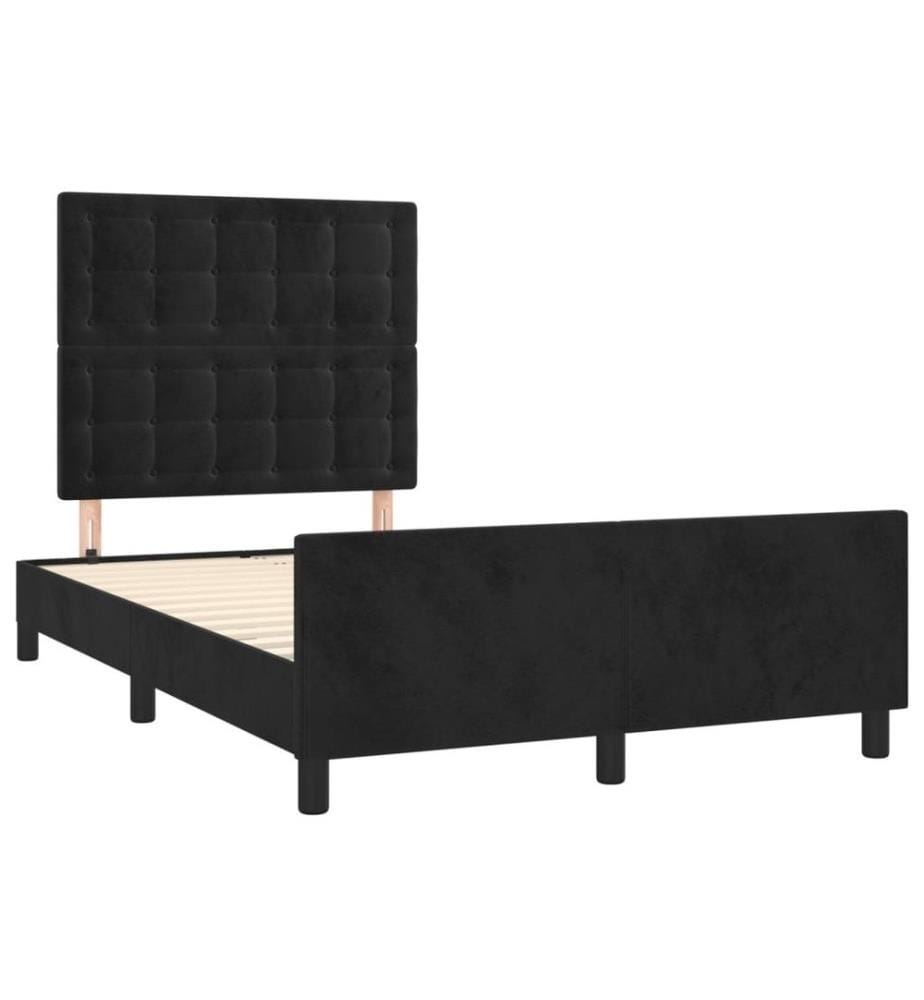 Bettgestell mit Kopfteil Schwarz 120x200 cm Samt