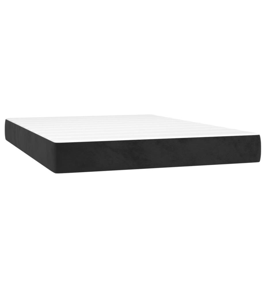 Lit à sommier tapissier avec matelas Noir 140x190 cm Velours