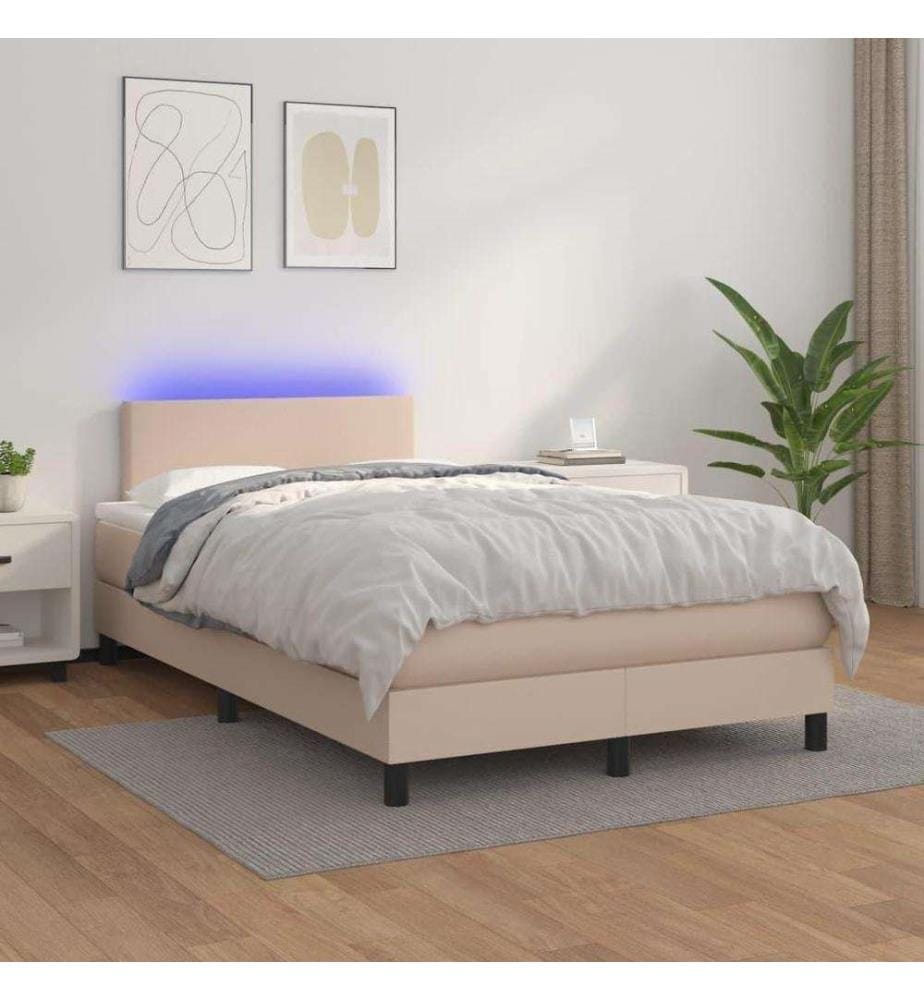 Boxspringbett mit Matratze & LED Cappuccino-Braun 120x200cm