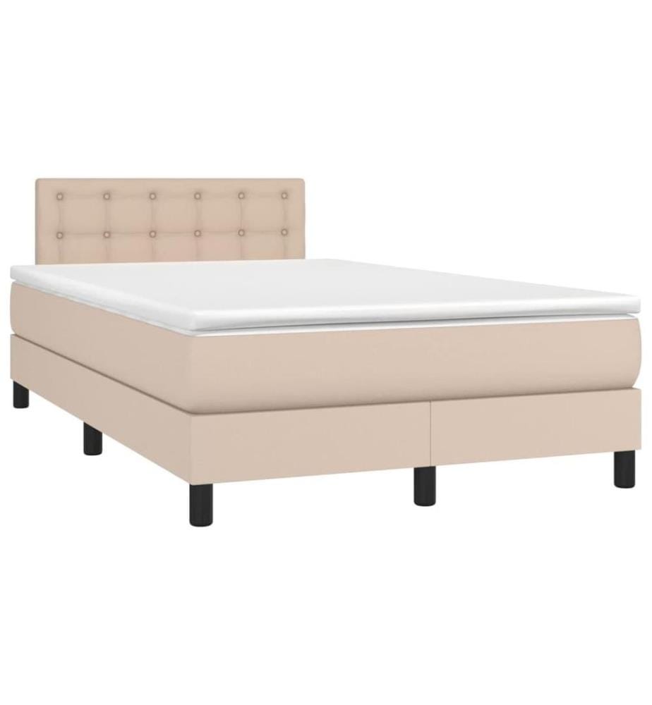 Boxspringbett mit Matratze & LED Cappuccino-Braun 120x200cm