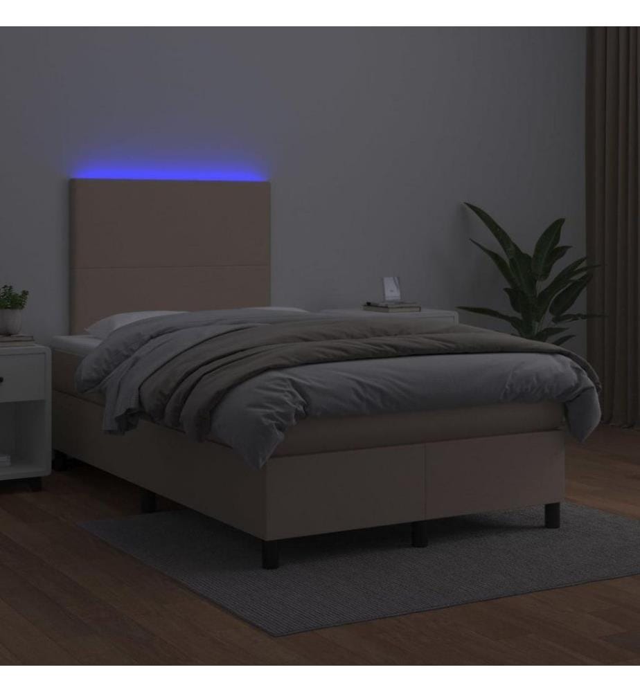 Boxspringbett mit Matratze & LED Cappuccino-Braun 120x200cm
