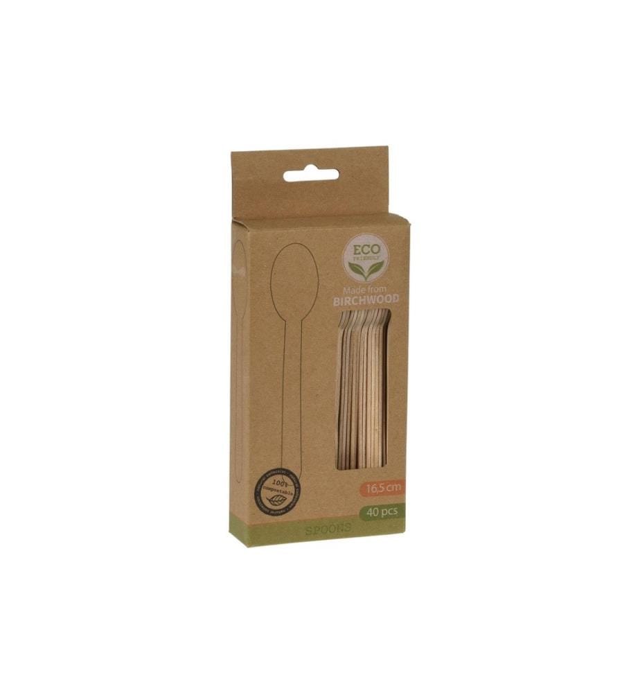FURBER - Cuillères jetables 40 pièces, marron