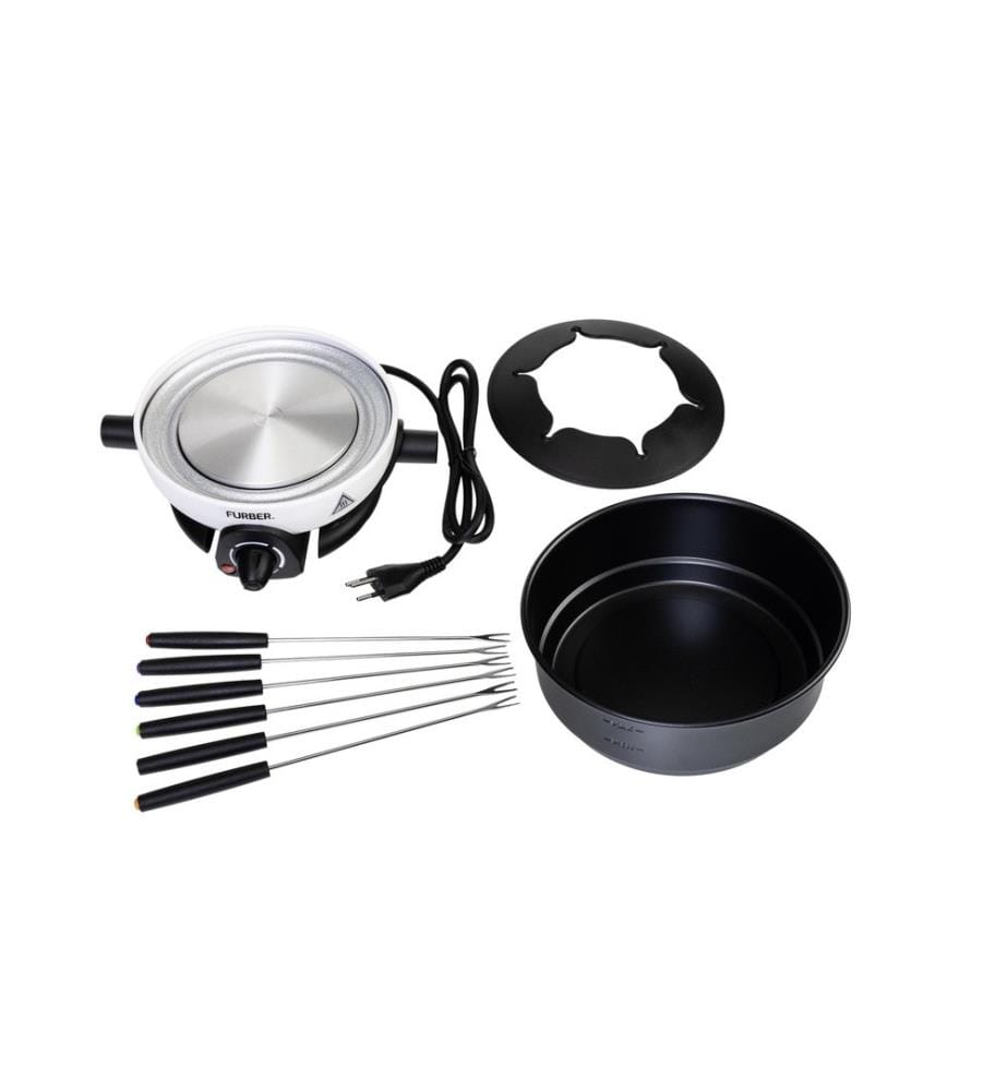 FURBER - Set à fondue Alpy 9 Pièce/s, Noir/Blanc