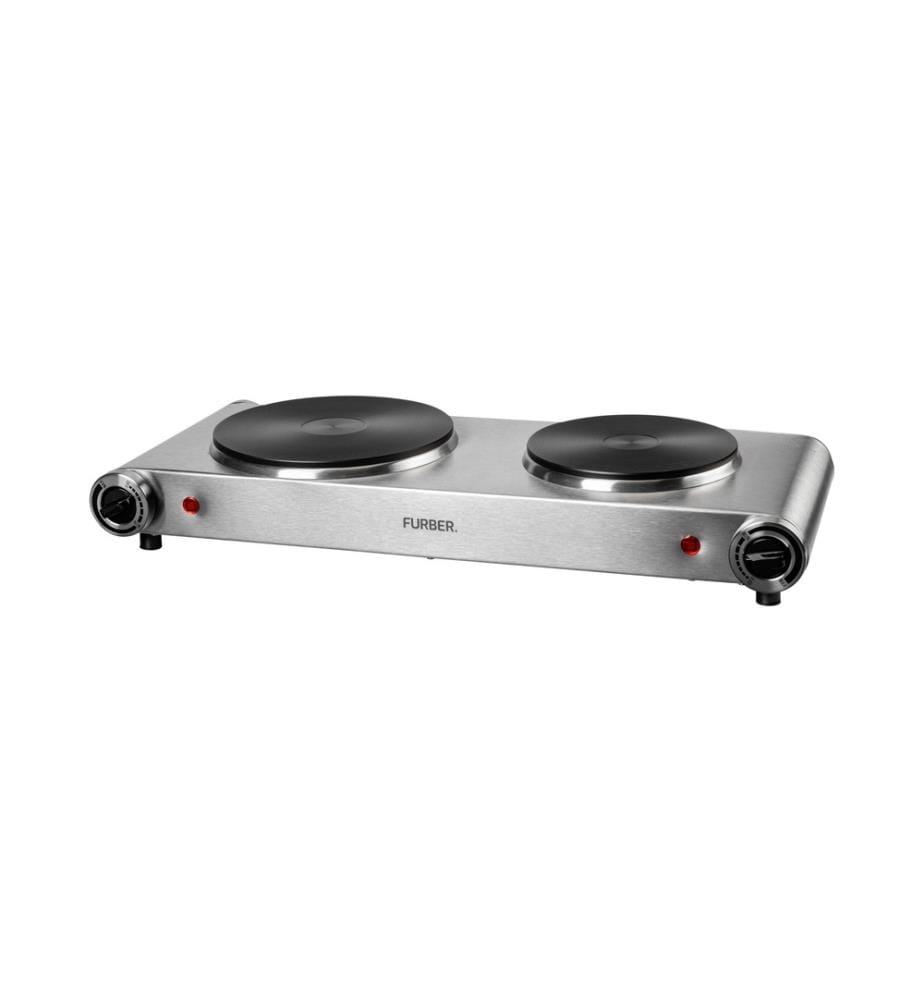 FURBER - Plaque de cuisson double argent, 1500 W / 1000 W