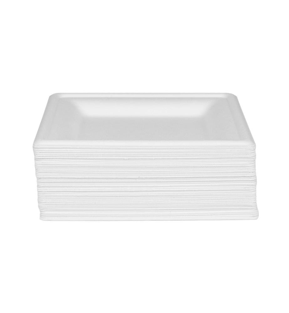FURBER - Assiettes jetables 16 cm, 50 pièces, blanc