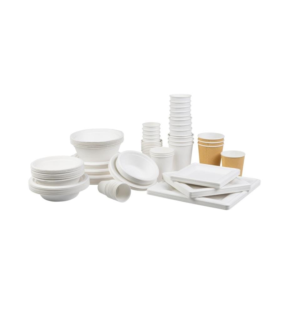 FURBER - Assiettes jetables 16 cm, 50 pièces, blanc