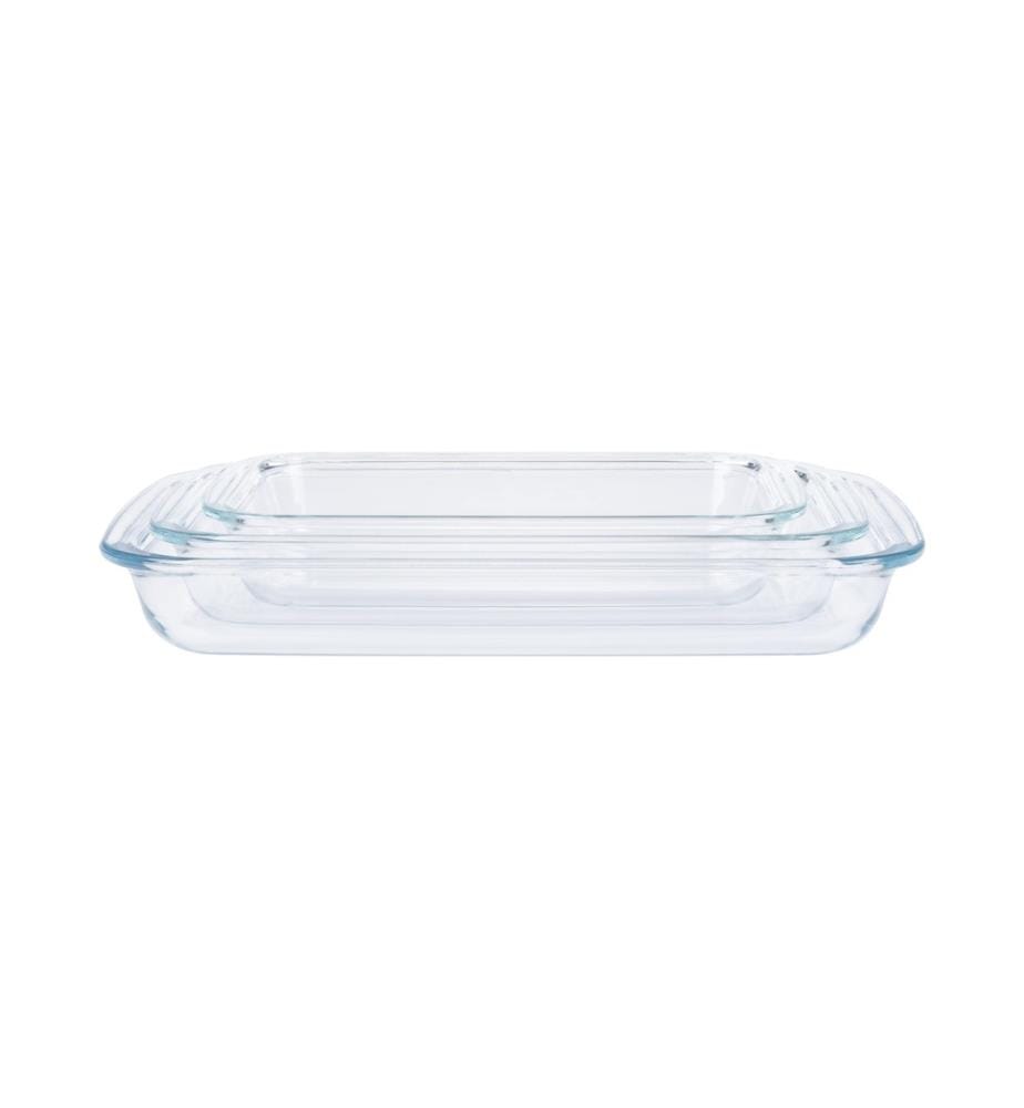 FURBER - Auflaufform-Set Glas, 3 Stück, Eckig