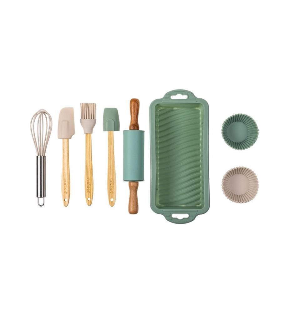 FURBER - Backformen-Set für Kinder, 12-teilig, Grün/Grau