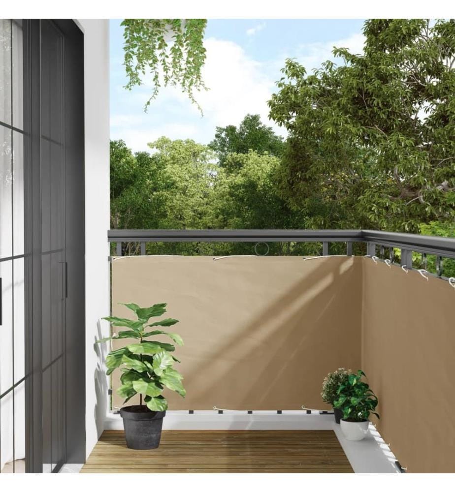 Écran de balcon Beige 90x500 cm Tissu Oxford