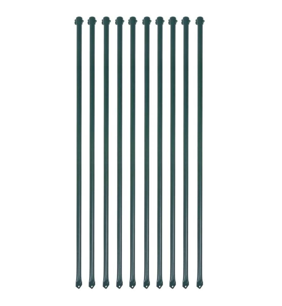 Pflanzstäbe 10 Stk. 1 m Metall Grün