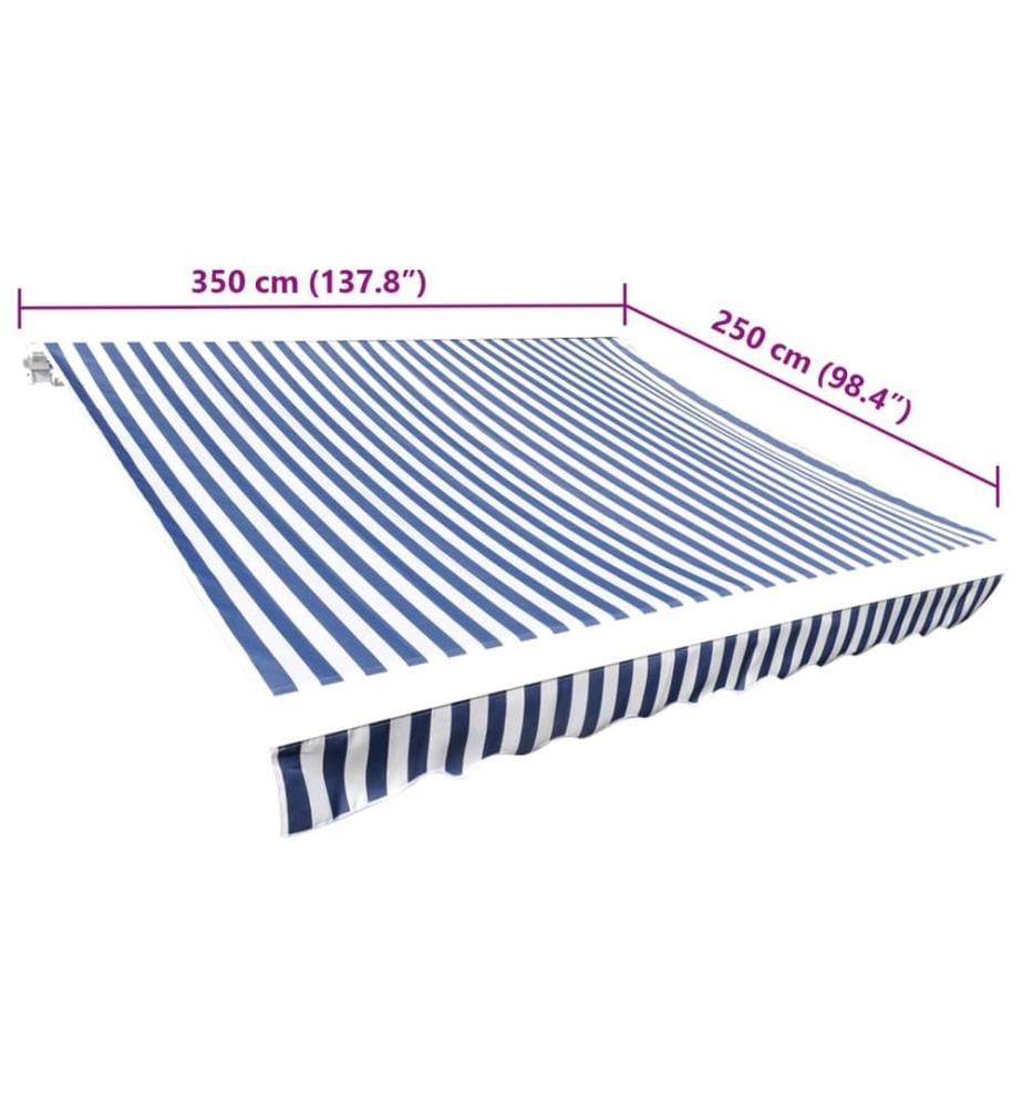 Markisenbespannung Canvas Blau & Weiss 350x250 cm