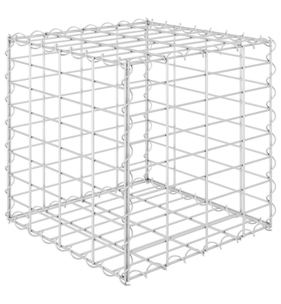 Lit surélevé cube à gabion Fil d'acier 40x40x40 cm