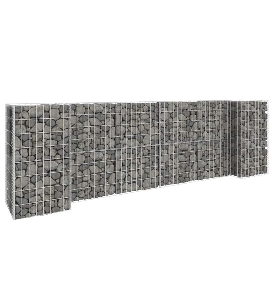 H-förmiger Gabionen-Pflanzkorb Stahldraht 260x40x80 cm