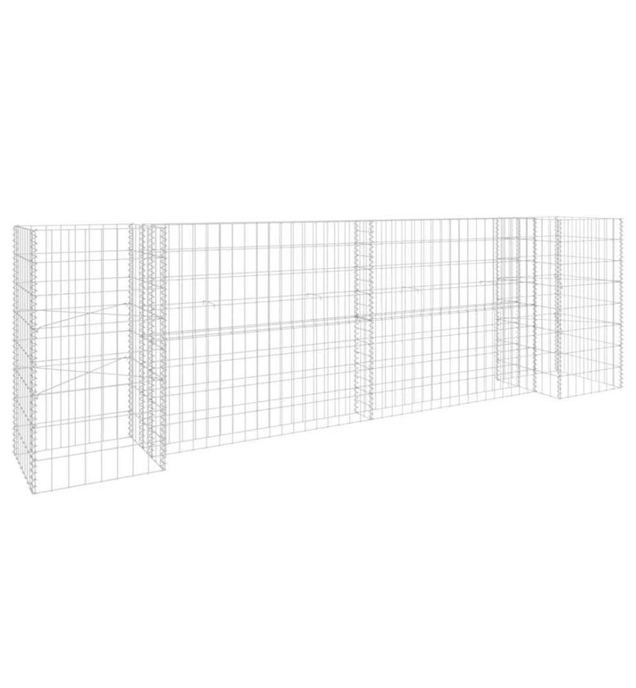 H-förmiger Gabionen-Pflanzkorb Stahldraht 260x40x80 cm