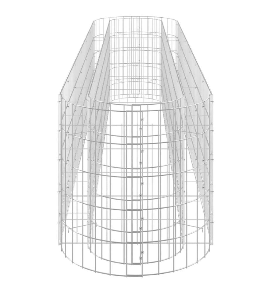 Lit surélevé à gabion Fer galvanisé 260x50x50 cm