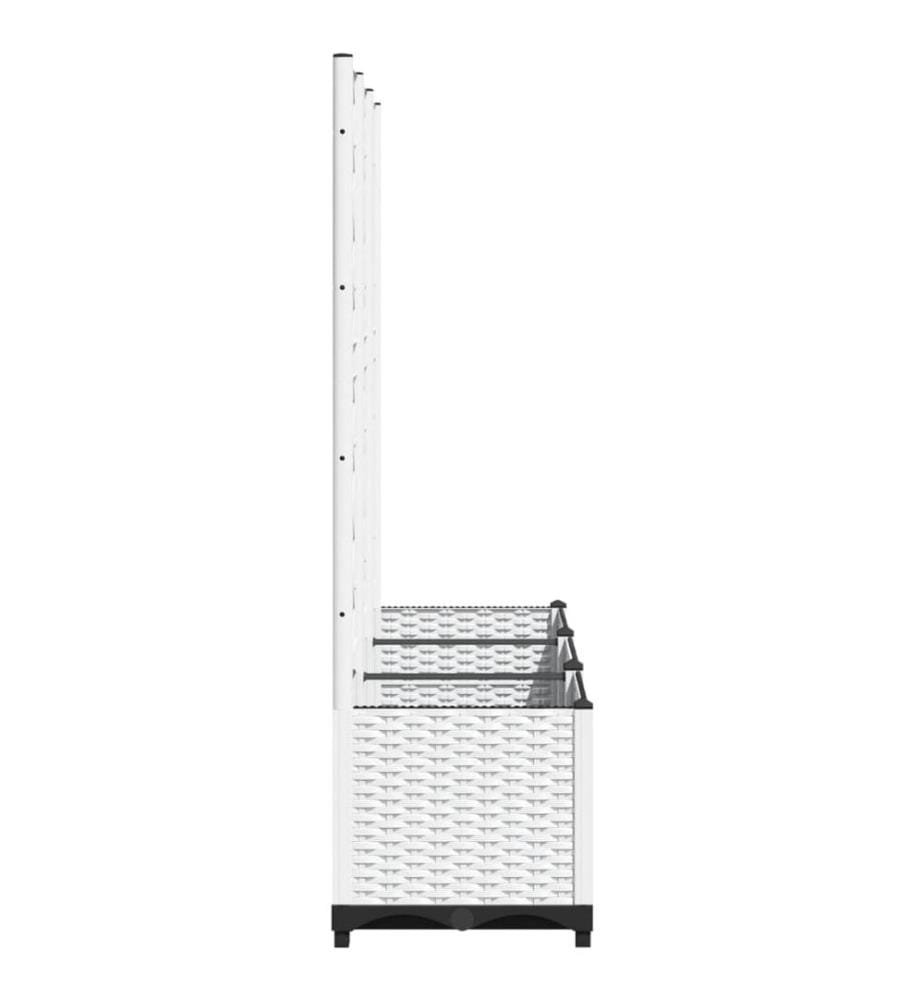 Pflanzkübel mit Rankgitter Weiss 120x40x136 cm PP