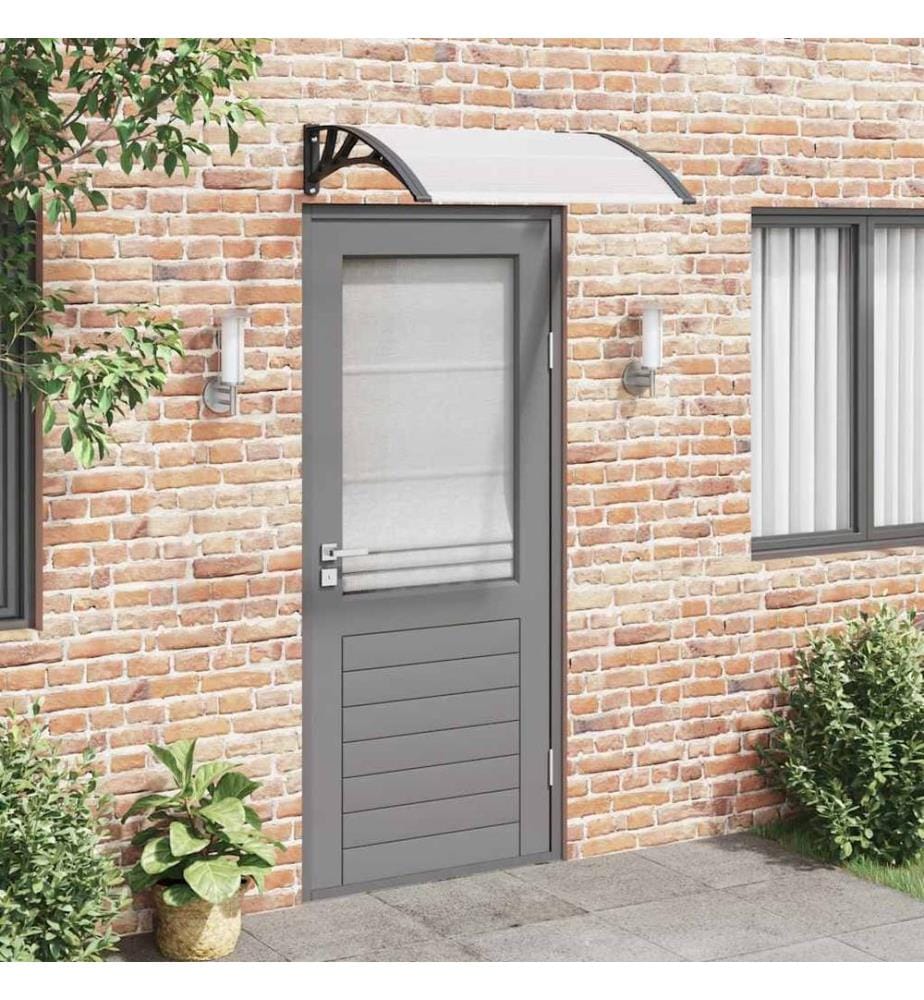 Auvent de porte Noir et transparent 100x75 cm Polycarbonate