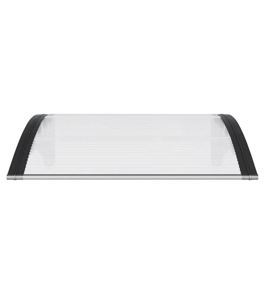 Auvent de porte Noir et transparent 100x75 cm Polycarbonate