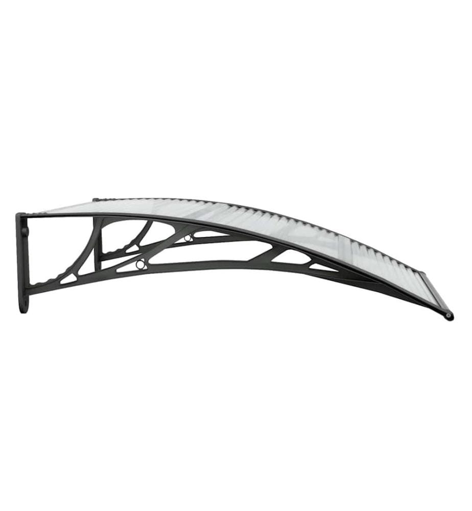 Auvent de porte Noir et transparent 100x75 cm Polycarbonate
