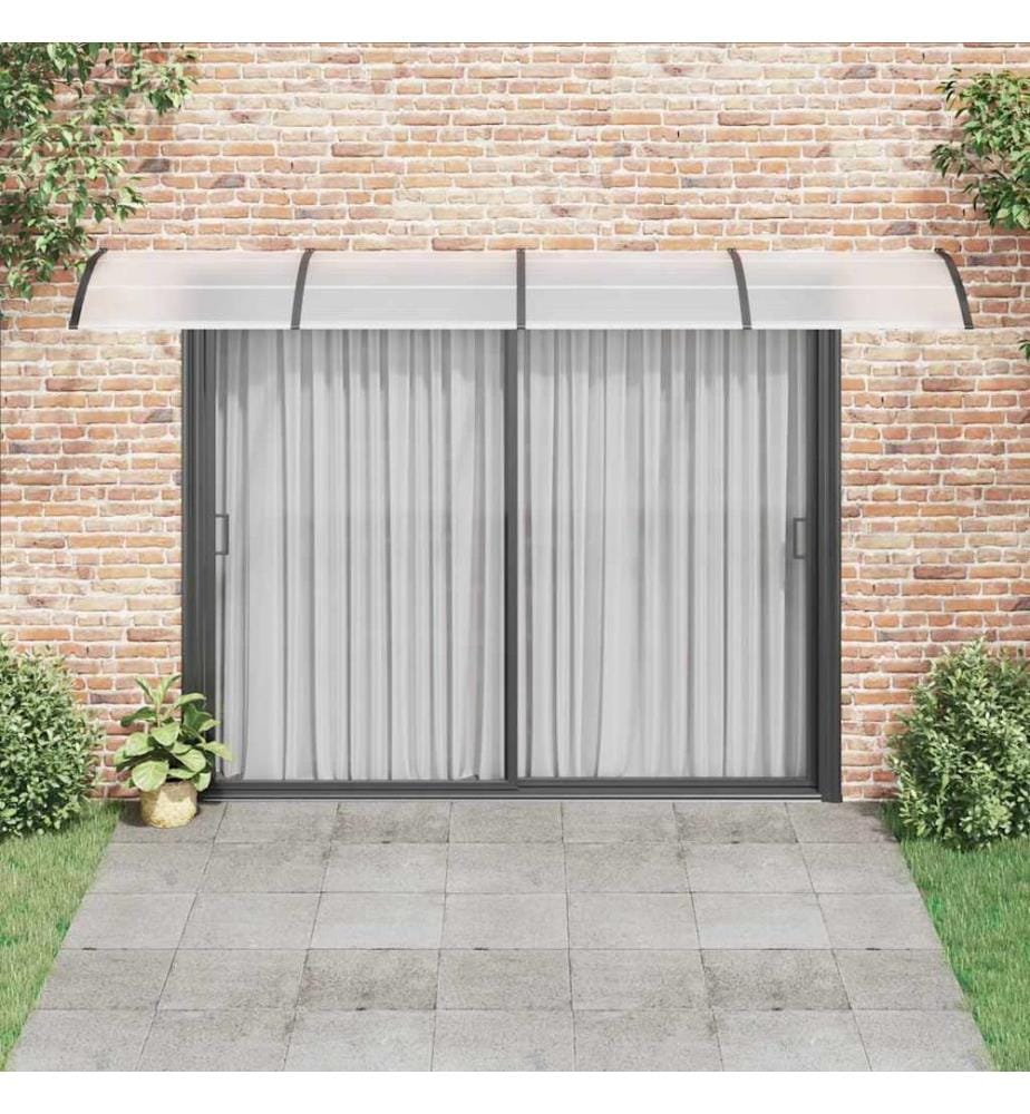Türvordach Schwarz 400x100 cm Polycarbonat