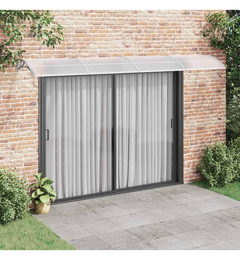 Türvordach Grau 400 x 100 cm Polycarbonat