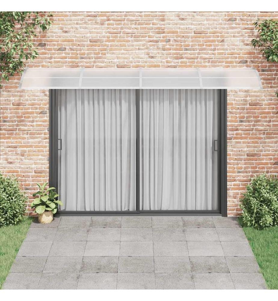 Türvordach Grau 400 x 100 cm Polycarbonat