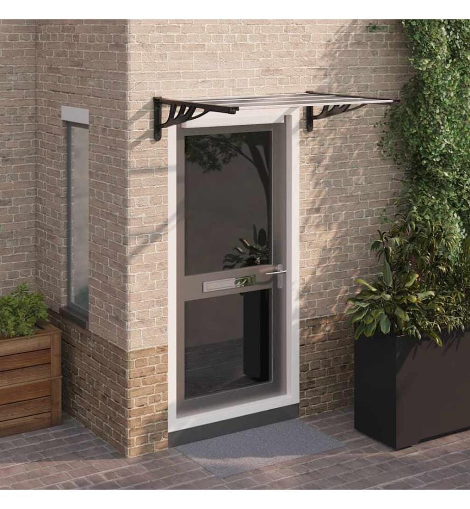 Auvent de porte Noir et transparent 122x90 cm Polycarbonate