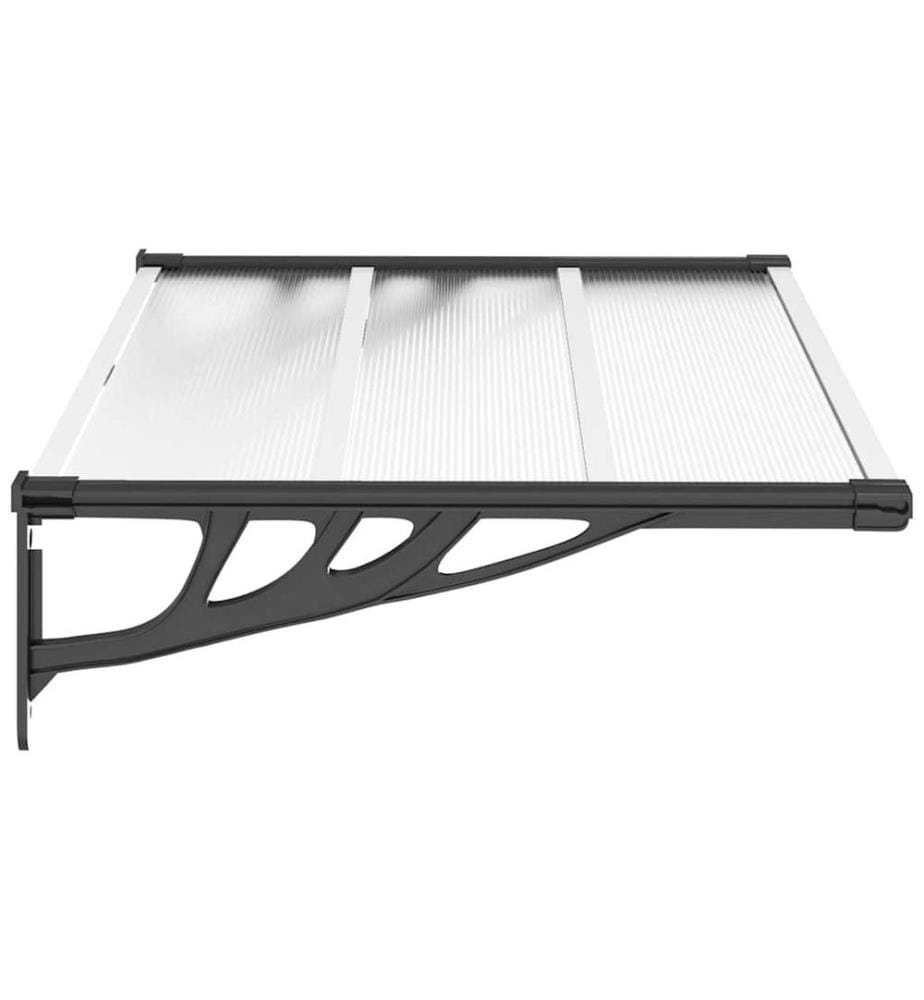 Auvent de porte Noir et transparent 122x90 cm Polycarbonate