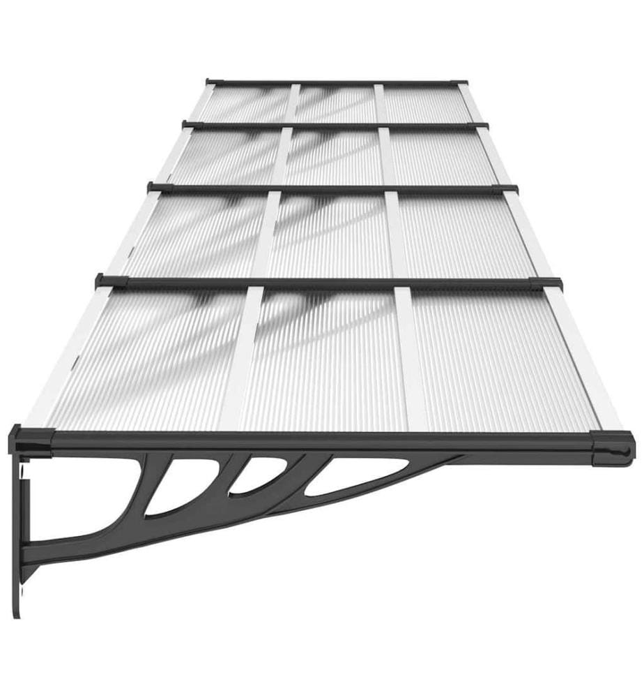 Türvordach Schwarz und Transparent 396x90 cm Polycarbonat