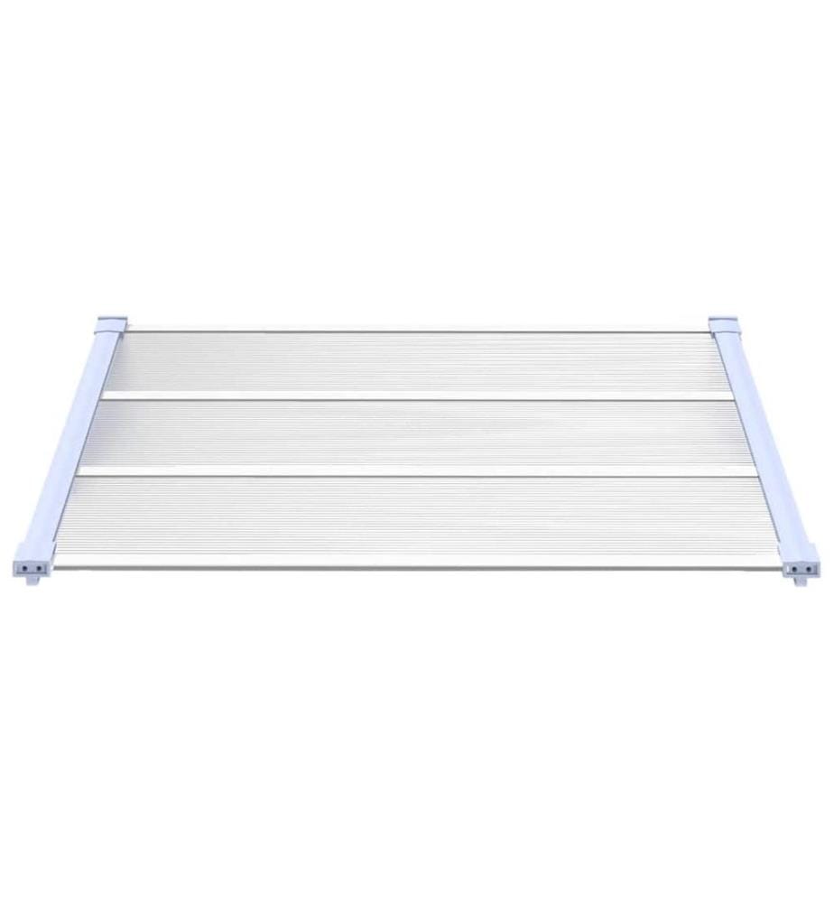 Auvent de porte Gris et transparent 122x90 cm Polycarbonate