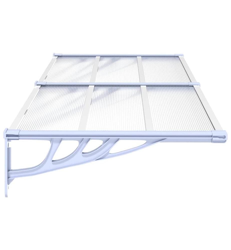 Türvordach Grau und Transparent 199x90 cm Polycarbonat