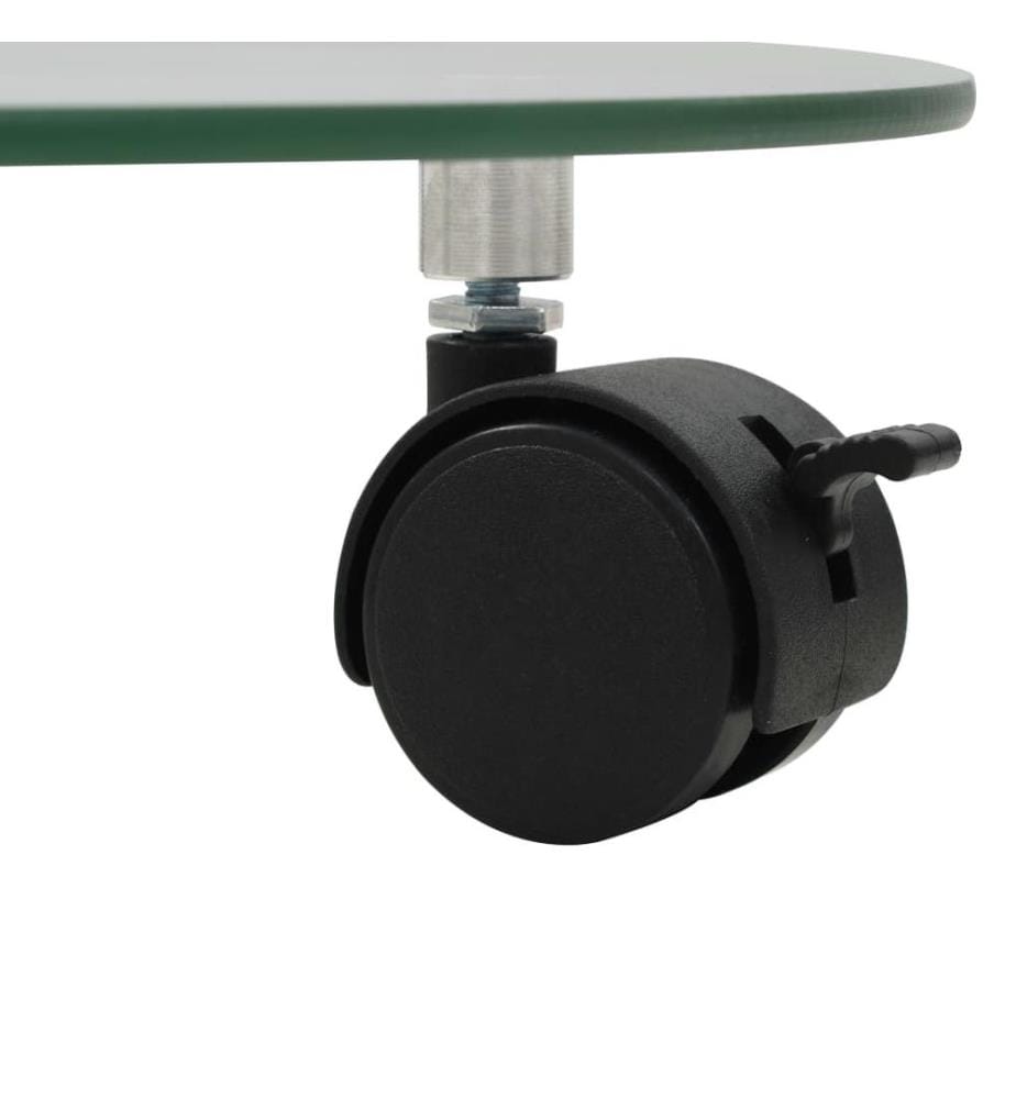 Pflanzenständer mit Rollen 2 Stück Hartglas 28 cm Rund