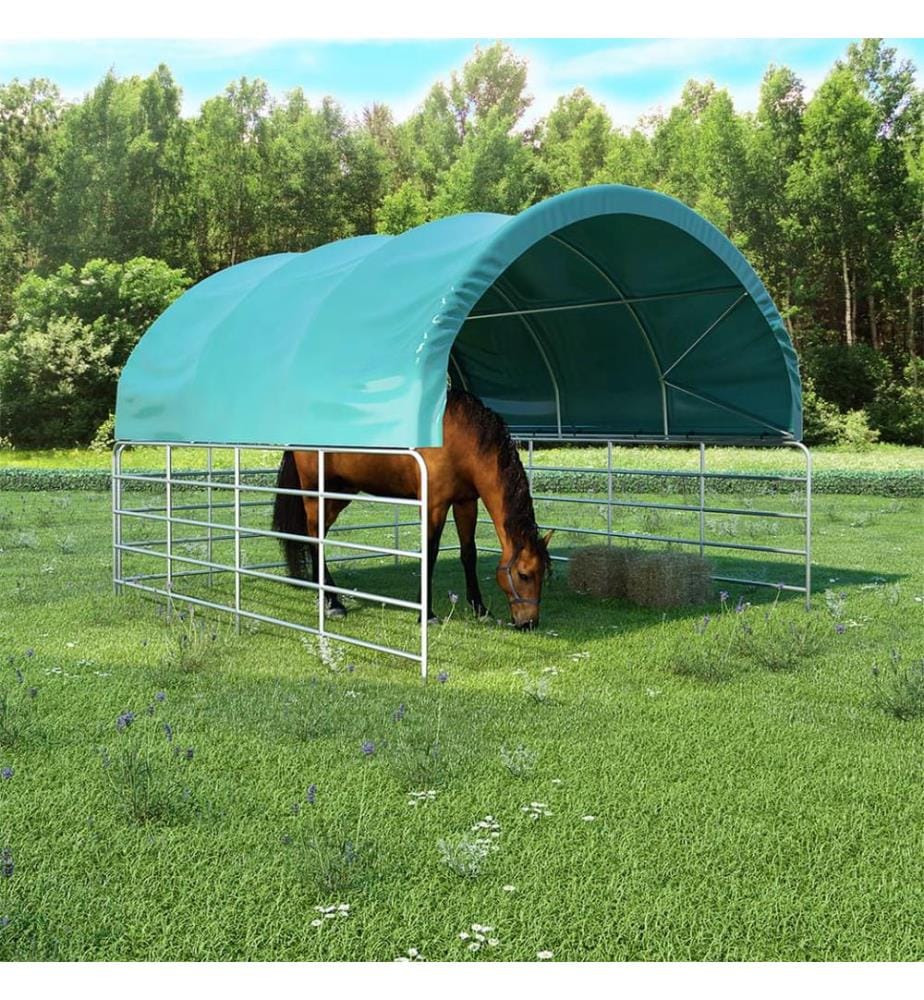 Tente pour bétail PVC 3,7x3,7 m Vert