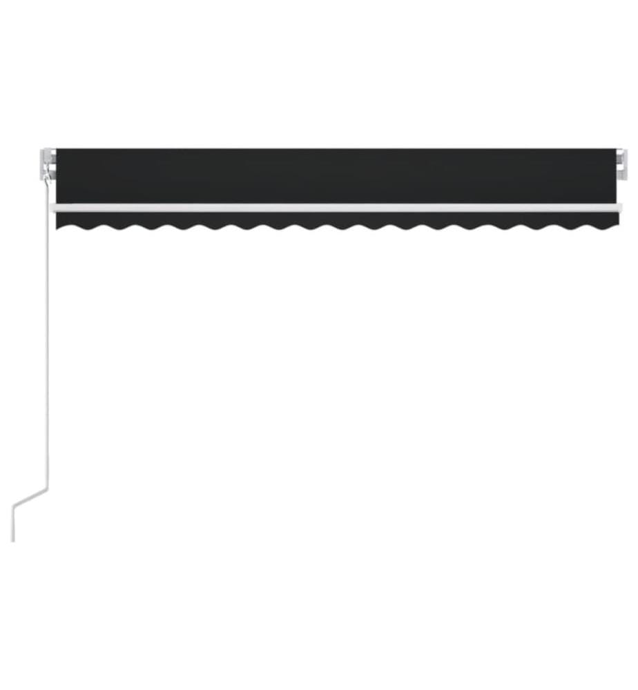 Markise Manuell Einziehbar mit LED 400x350 cm Anthrazit