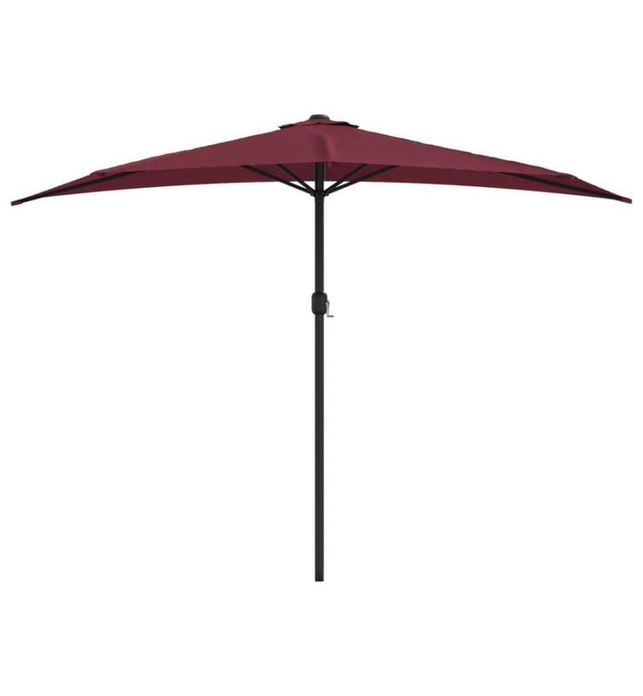 Parasol de balcon mât en aluminium Bordeaux 300x155x223 cm Demi