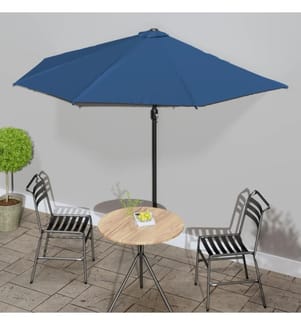 Balkon-Sonnenschirm Alu-Mast Blau 300x155x223cm Halbrund
