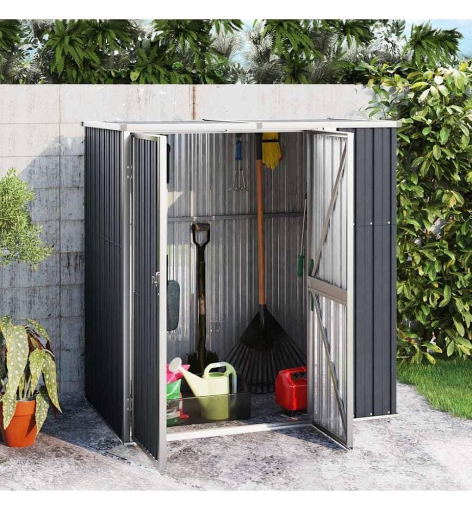 Abri à outils de jardin anthracite 161x89x161cm acier galvanisé