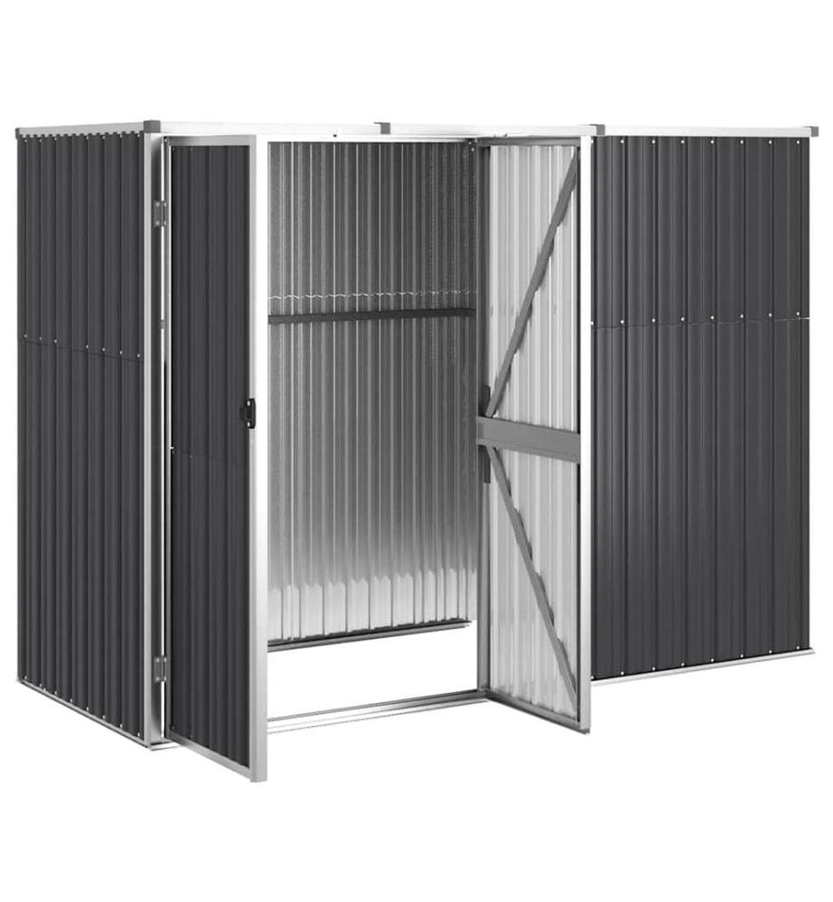 Gerätehaus Anthrazit 225x89x161 cm Verzinkter Stahl