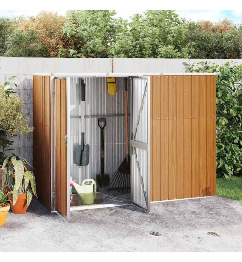 Gerätehaus Braun 225x89x161 cm Verzinkter Stahl
