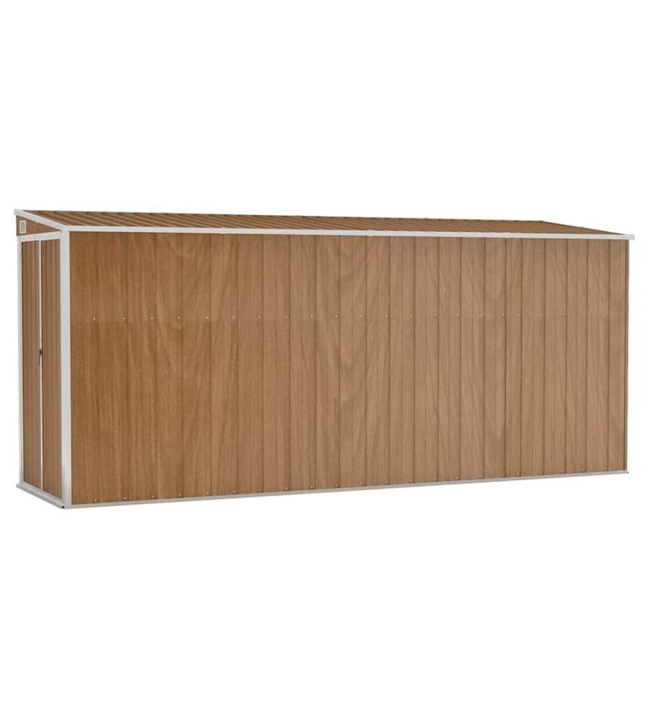 Abri de jardin mural marron 118 x 382 x 178 cm Acier galvanisé