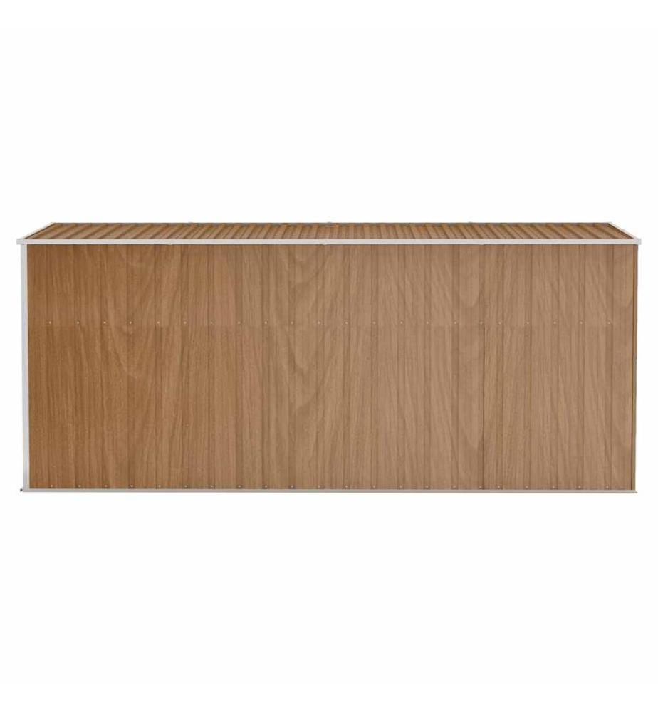 Abri de jardin mural marron 118 x 382 x 178 cm Acier galvanisé