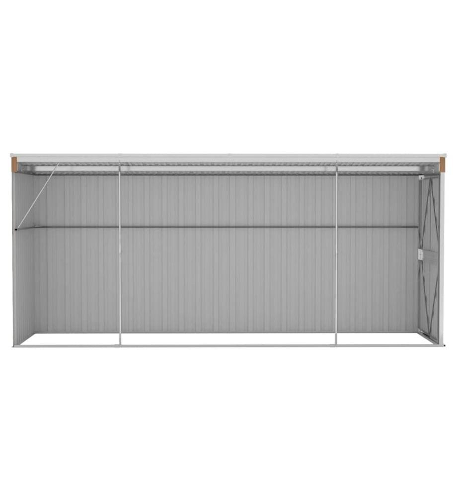 Abri de jardin mural marron 118 x 382 x 178 cm Acier galvanisé