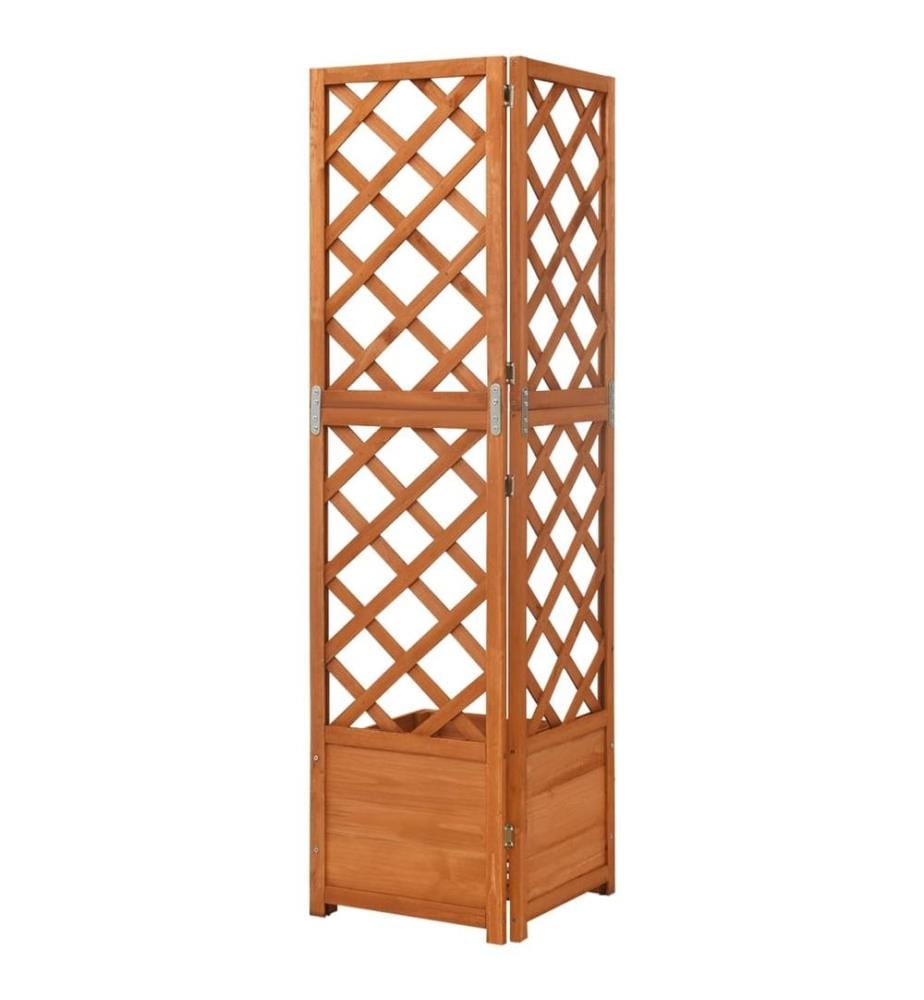 Eck-Spalier mit Pflanzkasten 40x40x150cm Massivholz Tanne