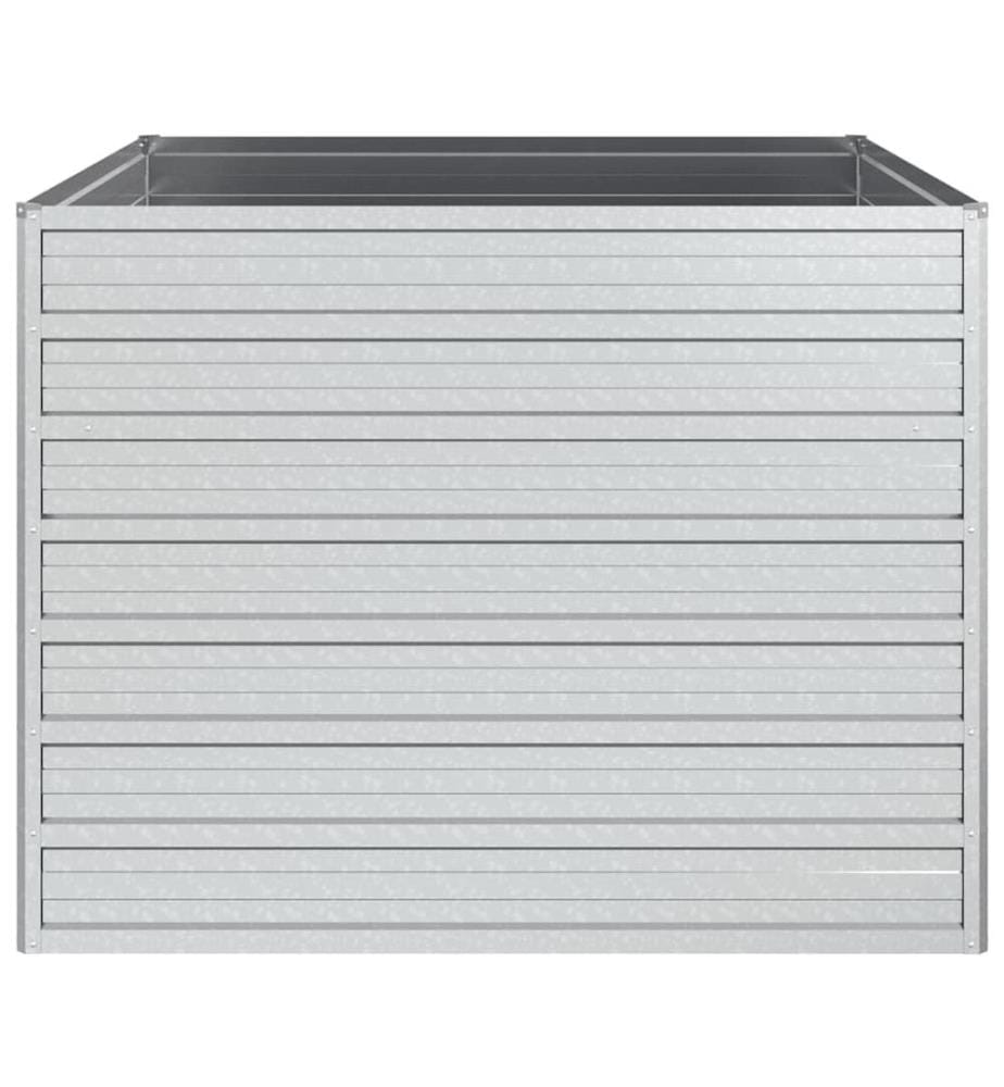 Garten-Hochbeet 100x100x77 cm Verzinkter Stahl Silber