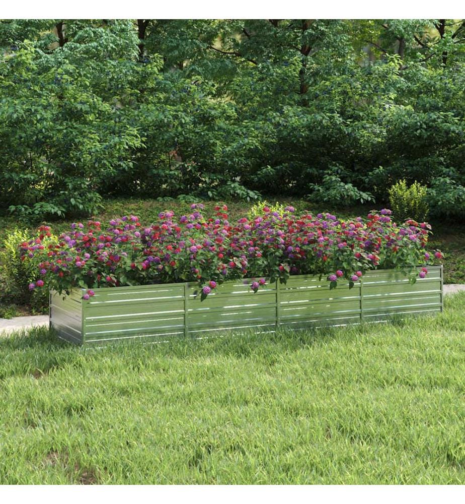 Garten-Hochbeet 320x80x45 cm Verzinkter Stahl Silber