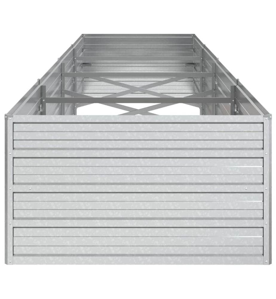 Garten-Hochbeet 320x80x45 cm Verzinkter Stahl Silber