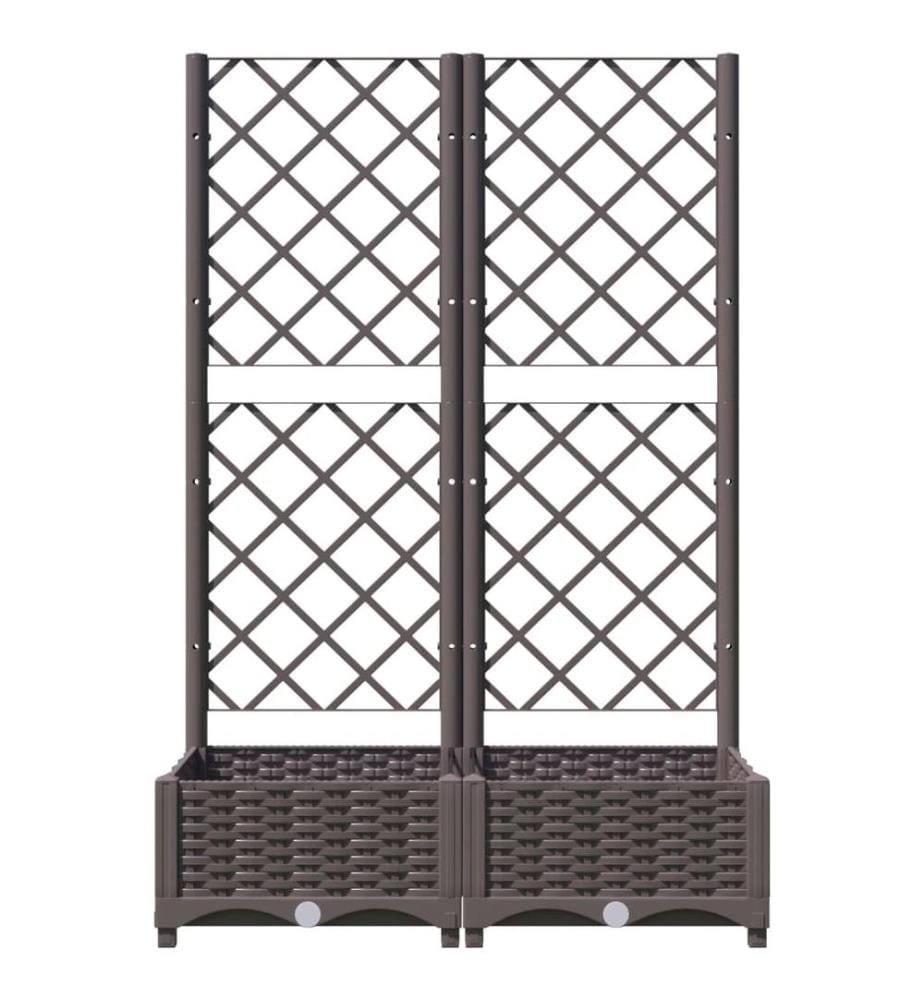 Pflanzkübel mit Rankgitter Braun 80x40x121,5 cm PP