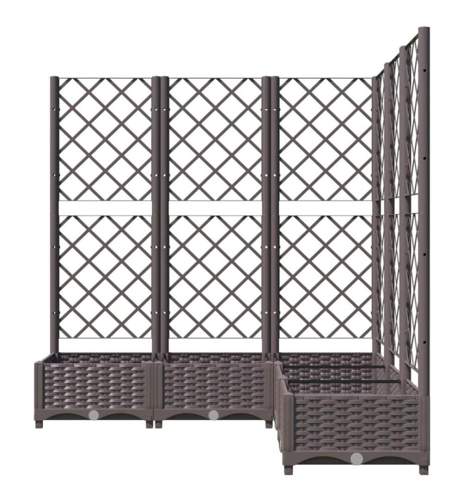 Pflanzkübel mit Rankgitter Braun 120x120x121,5 cm PP