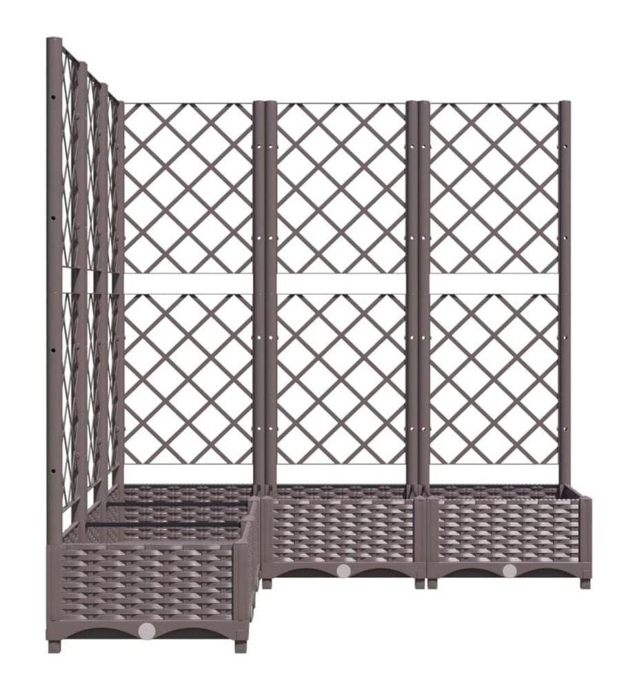 Pflanzkübel mit Rankgitter Braun 120x120x121,5 cm PP